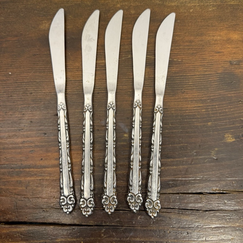 Ekco Eterna MARY ELLEN Stainless Steel Dinner Knives‎ Set Of 5